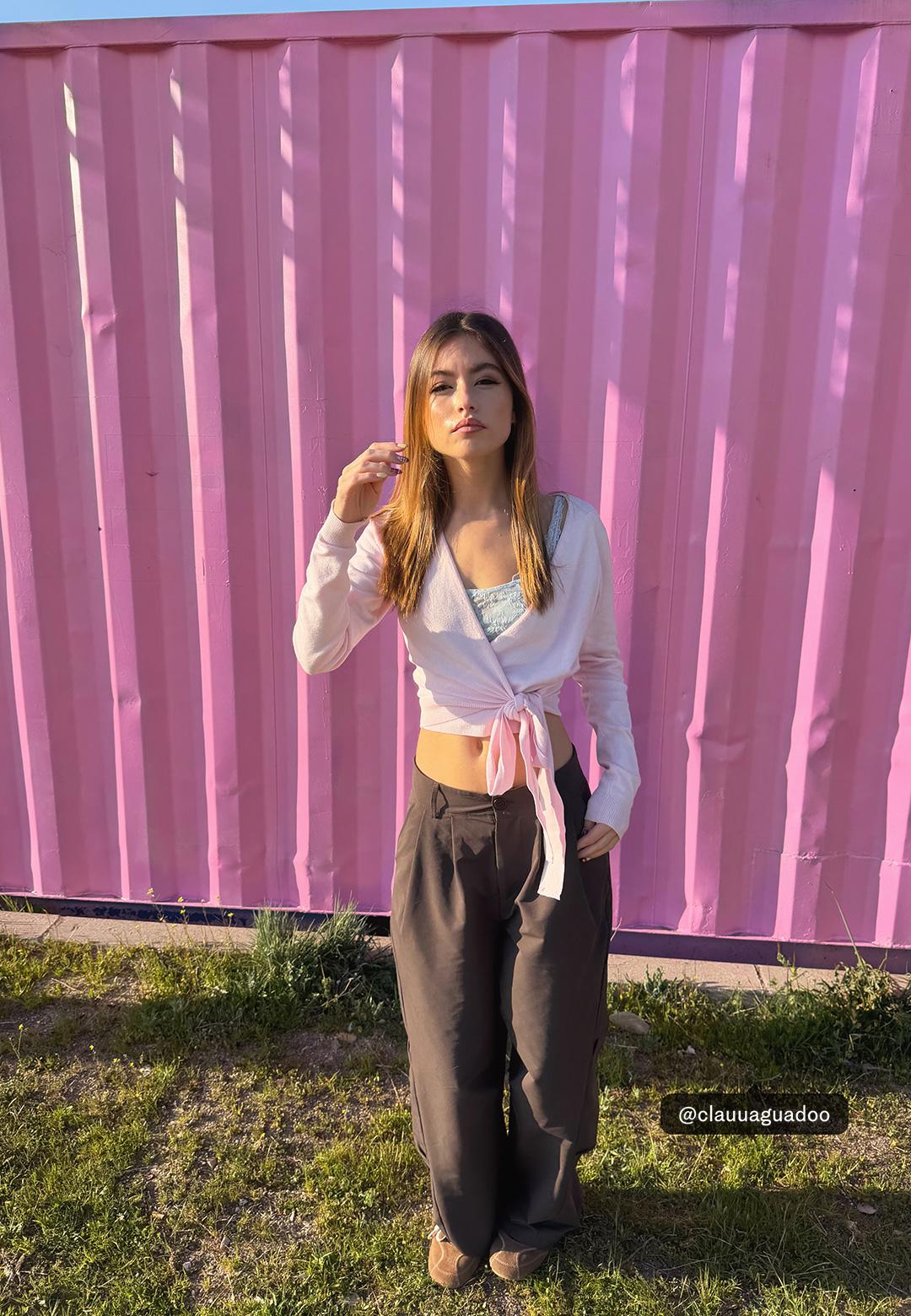 Wrap cardigan — Pastel pink