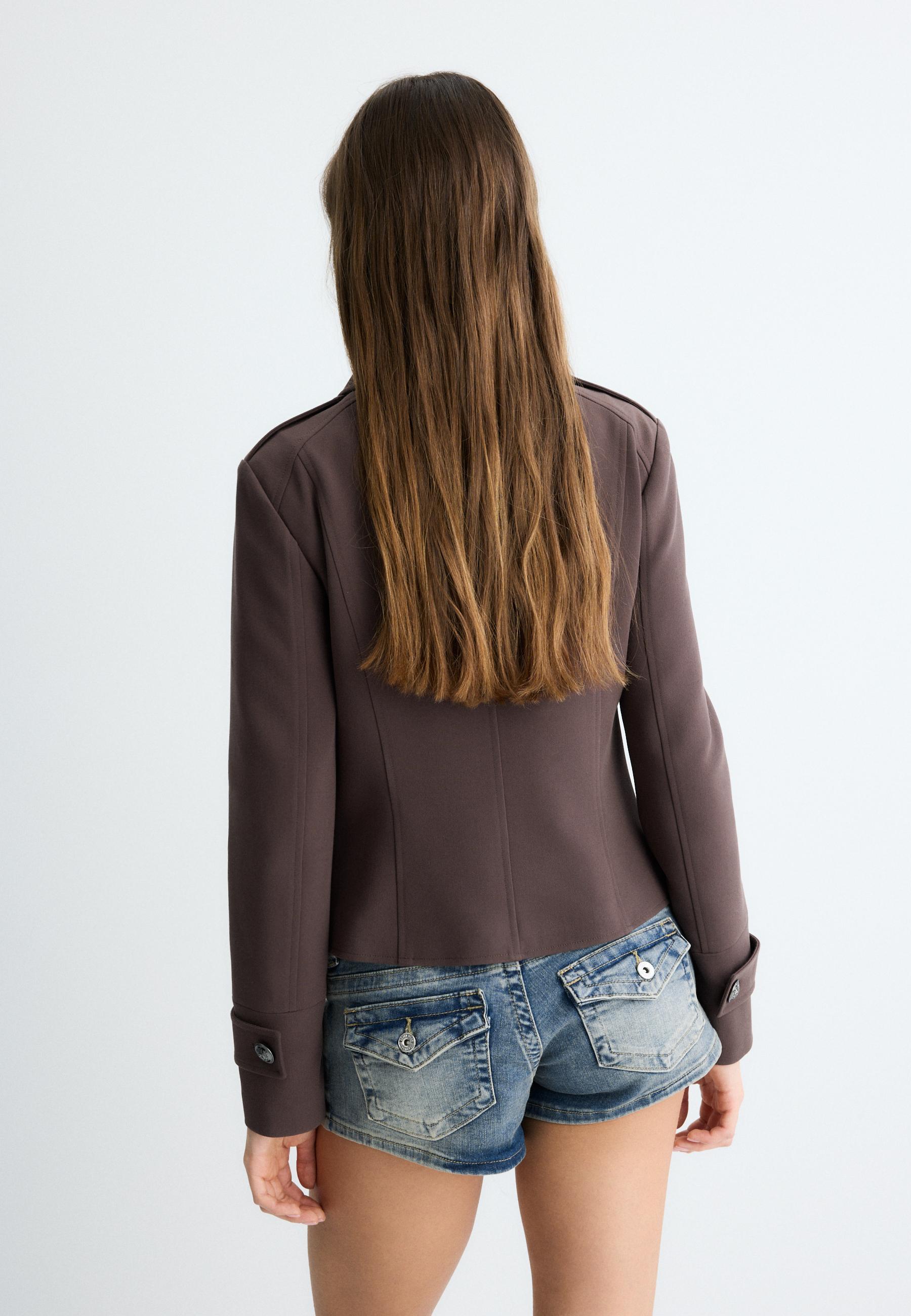 Blazer with engraved buttons — Brown