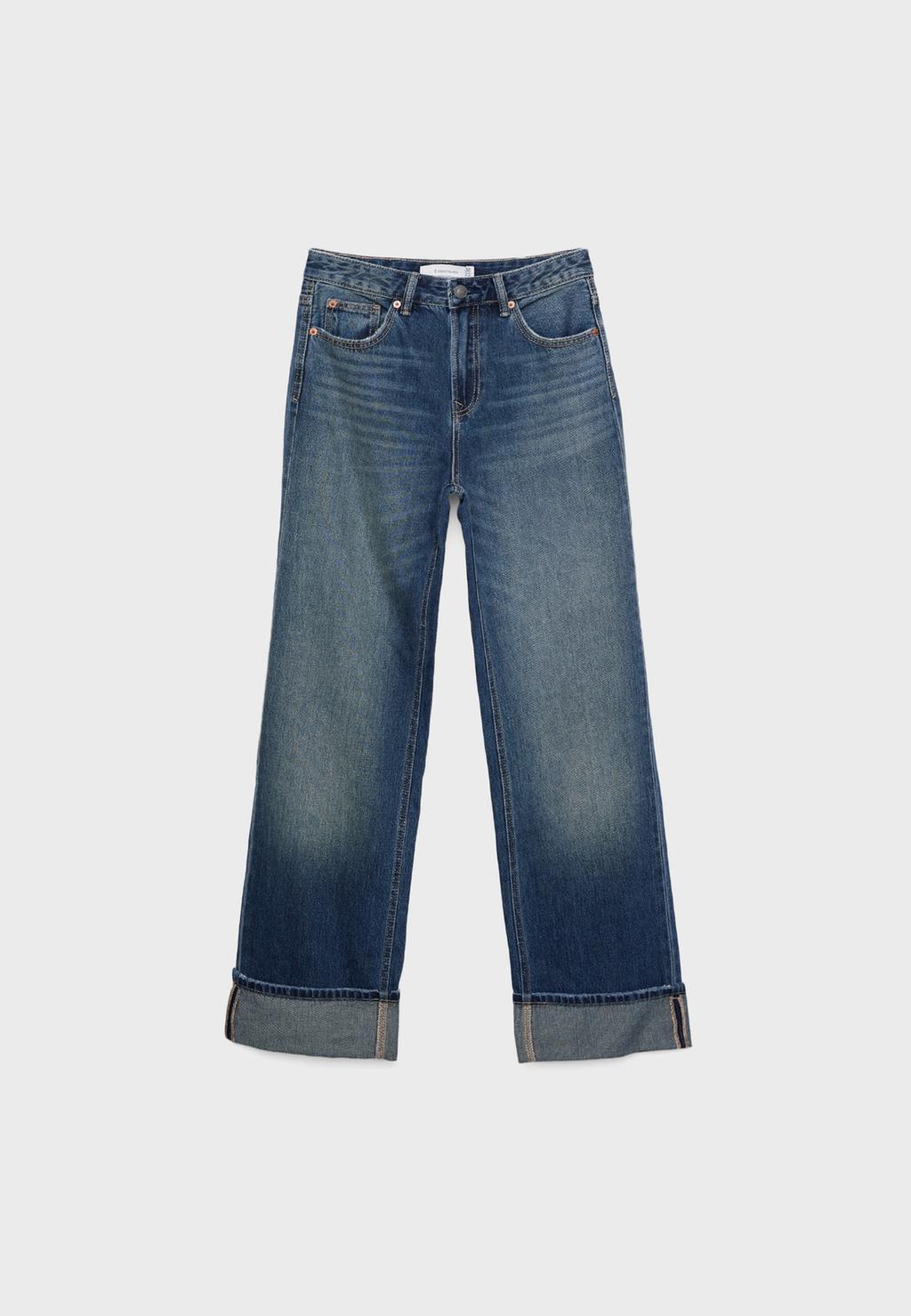 D92 straight fit geniş paça jean