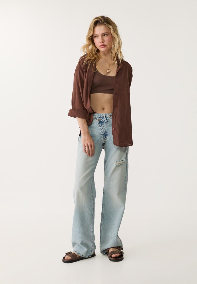 linen blend shirt