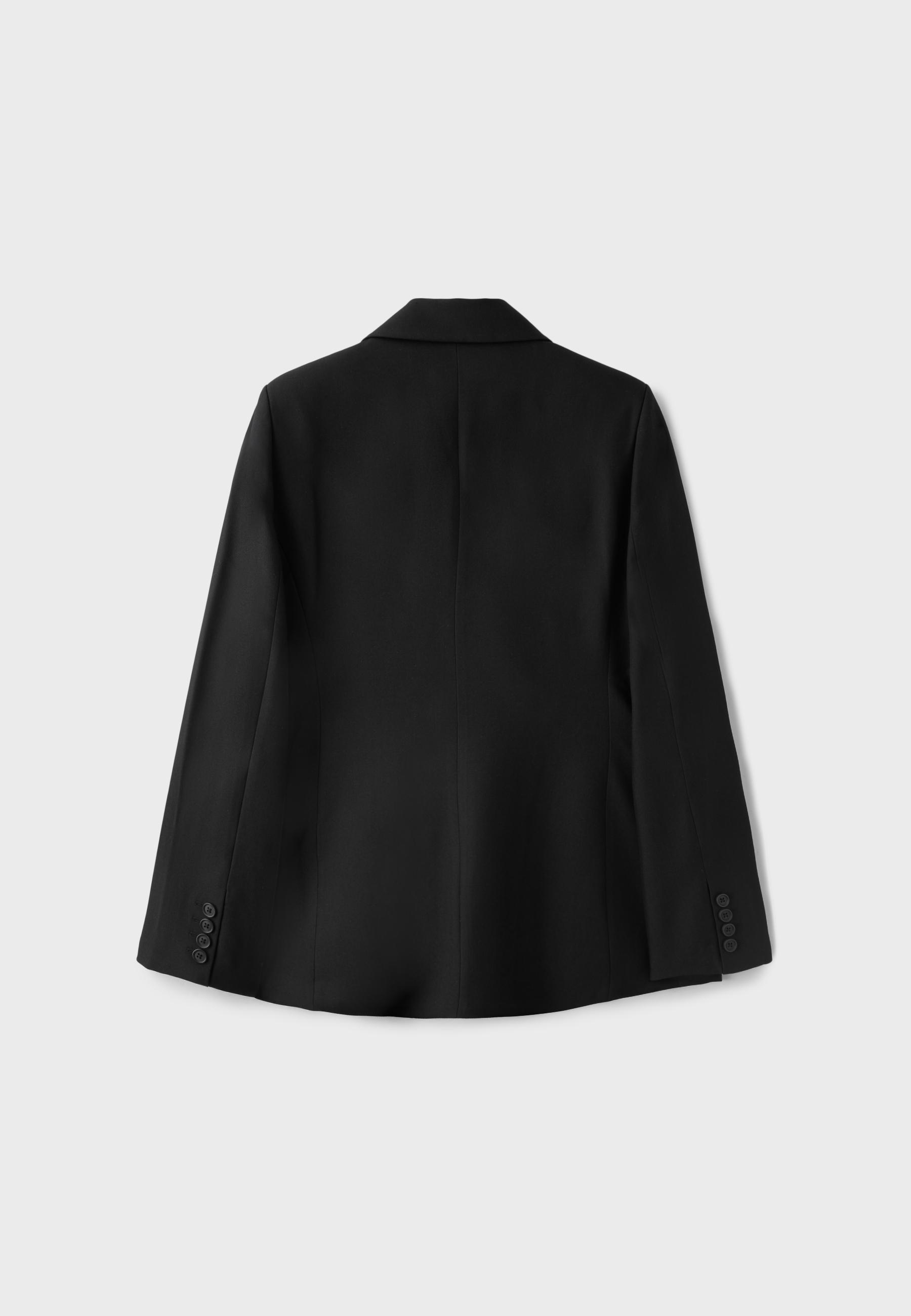 Fitted blazer with buttons — Black