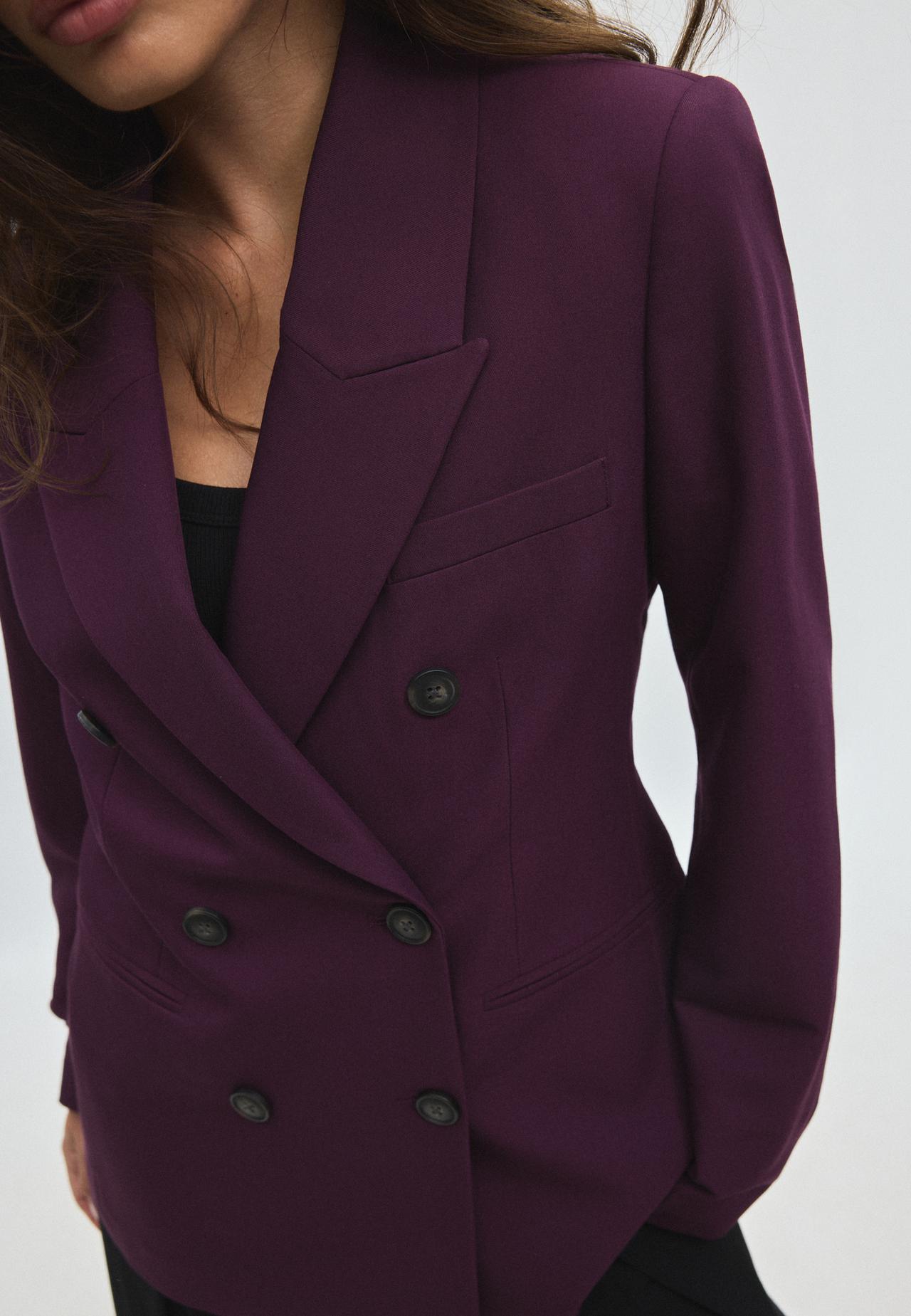 Fitted blazer with buttons — Purple