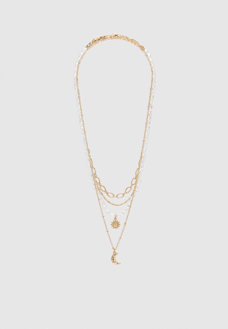 set 4 collares luna y sol