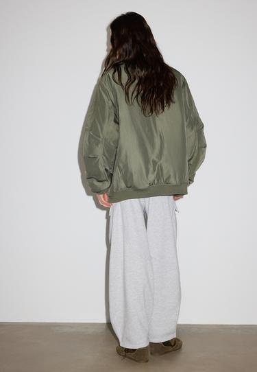 Oversize bomber jacket — Khaki 4
