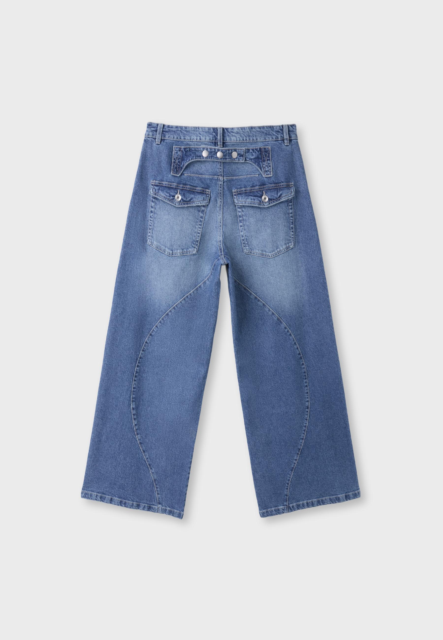Low-rise super wide-leg jeans — MEDIUM BLUE DENIM