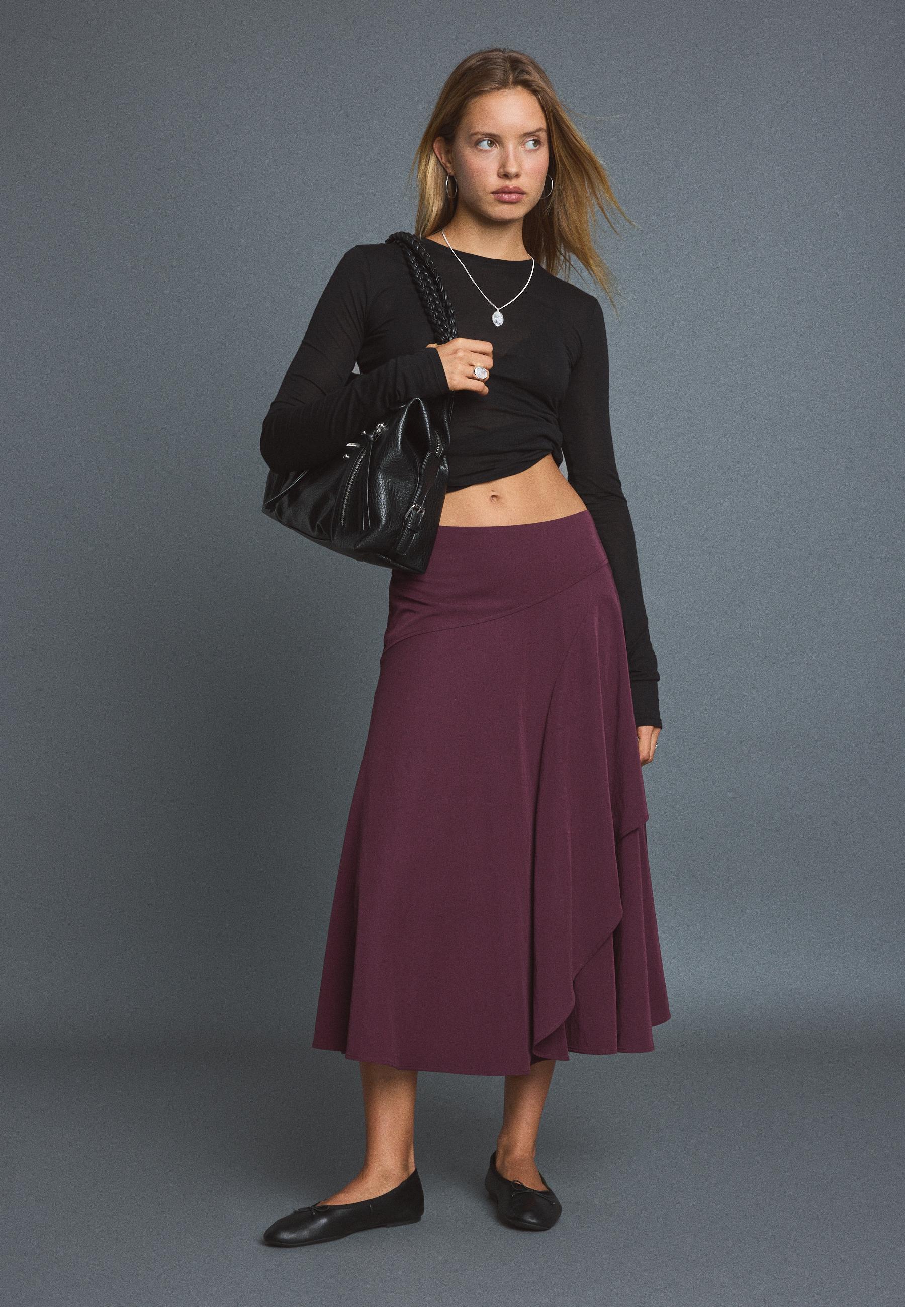 Layered midi skirt — Purple
