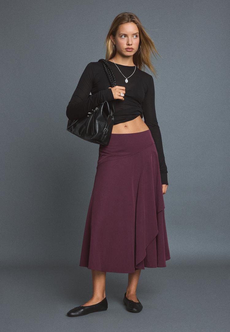 Layered midi skirt — Purple