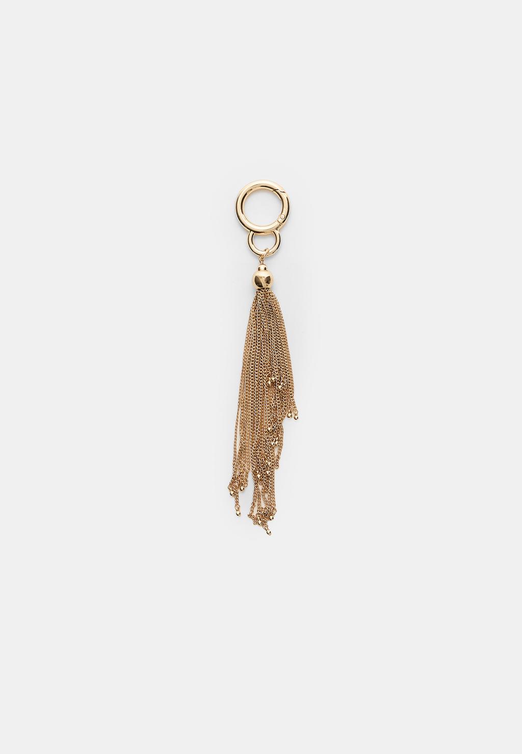 Llavero charm pompón metálico