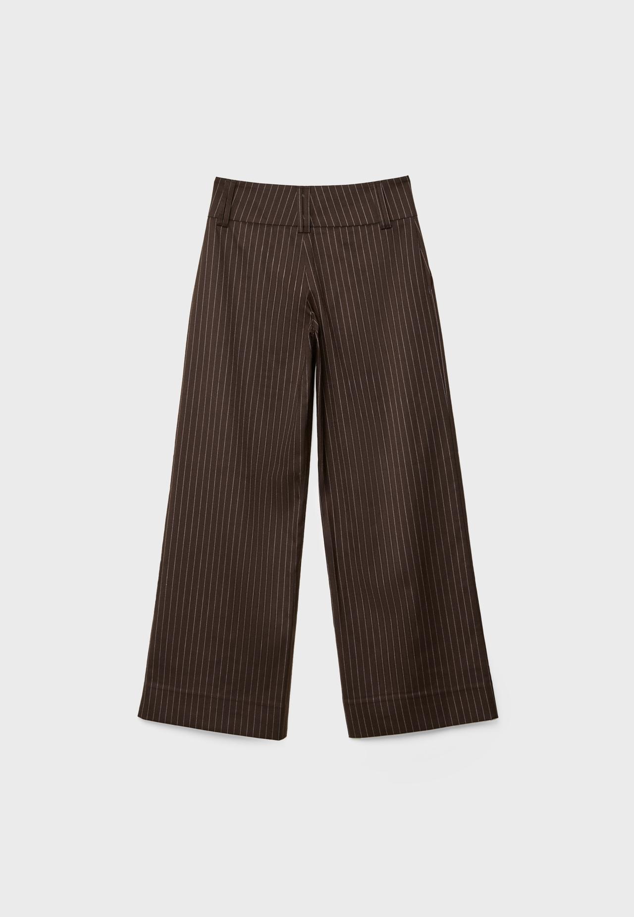 Smart trousers with striped waistband — Brown