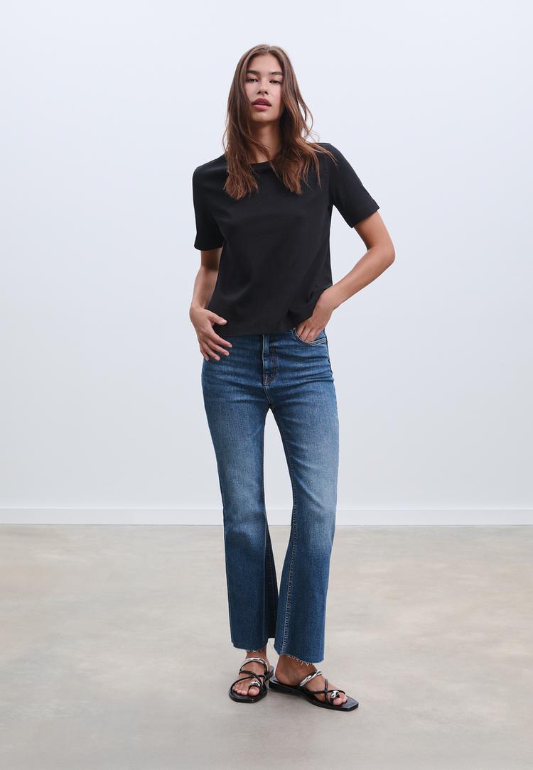 d78 jeans cropped flare