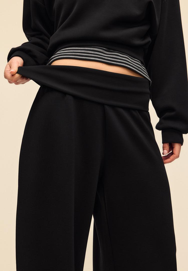 yumu%C5%9Fak dokulu  ters %C3%A7evrilebilir belli balon jogger pantolon