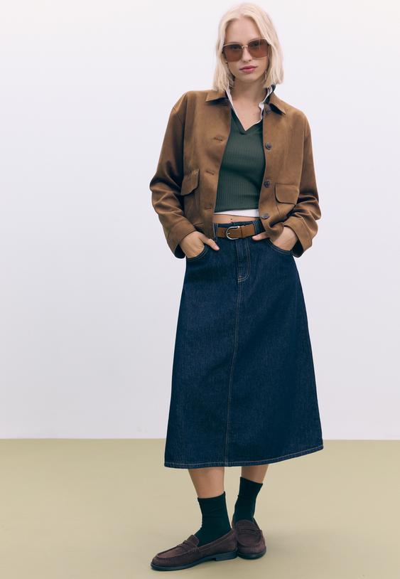 cazadora bolsillos efecto ante