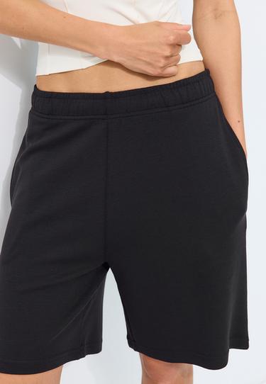 Acid wash fleece Bermuda shorts — Black 6