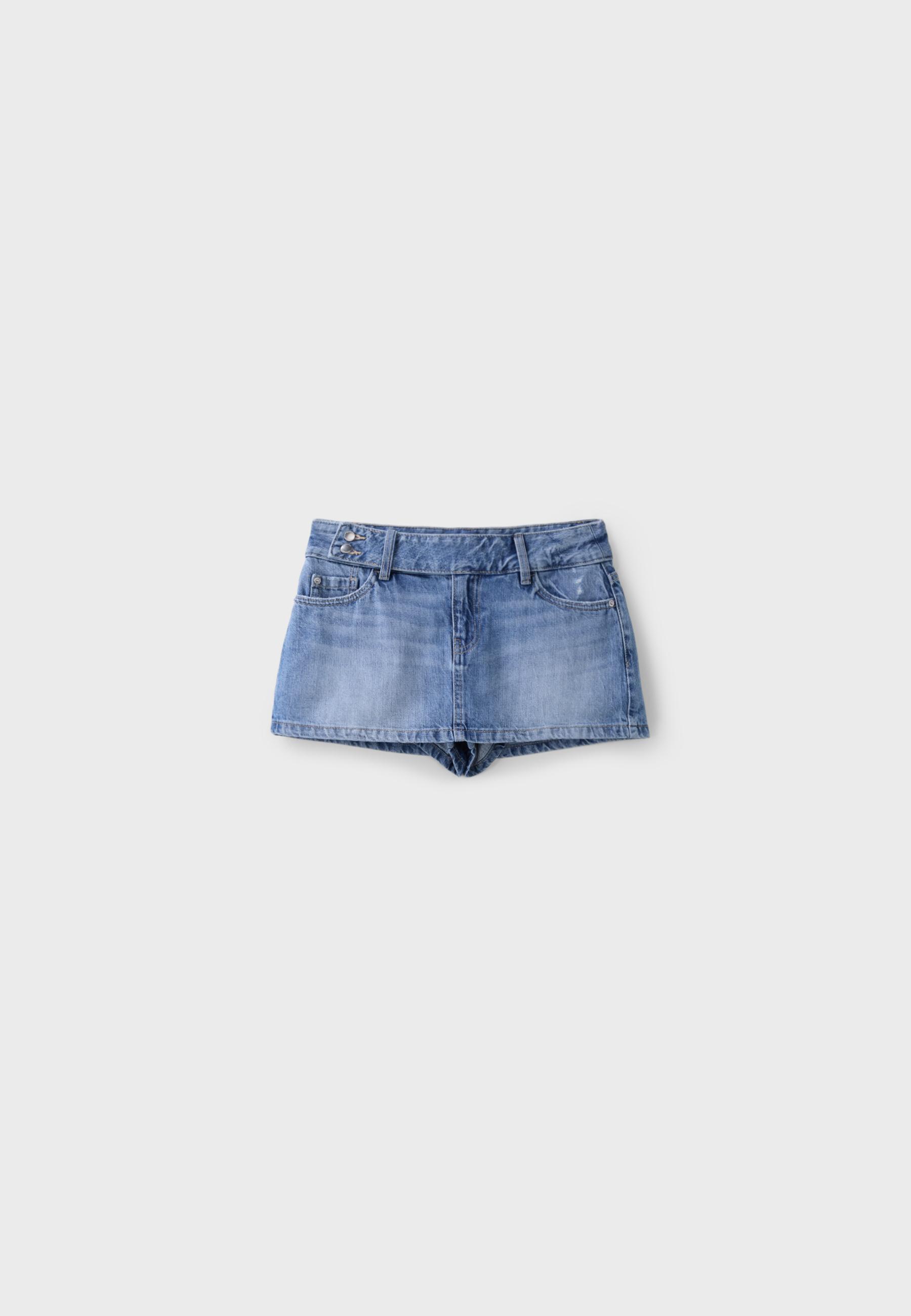 Hammer loop mini skort — MEDIUM BLUE DENIM
