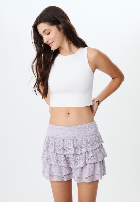 falda pantalon fluida encaje