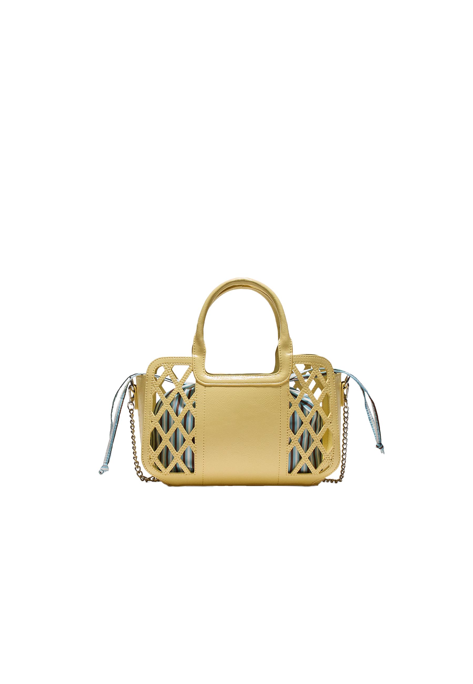 Combined basket tote bag — Gold