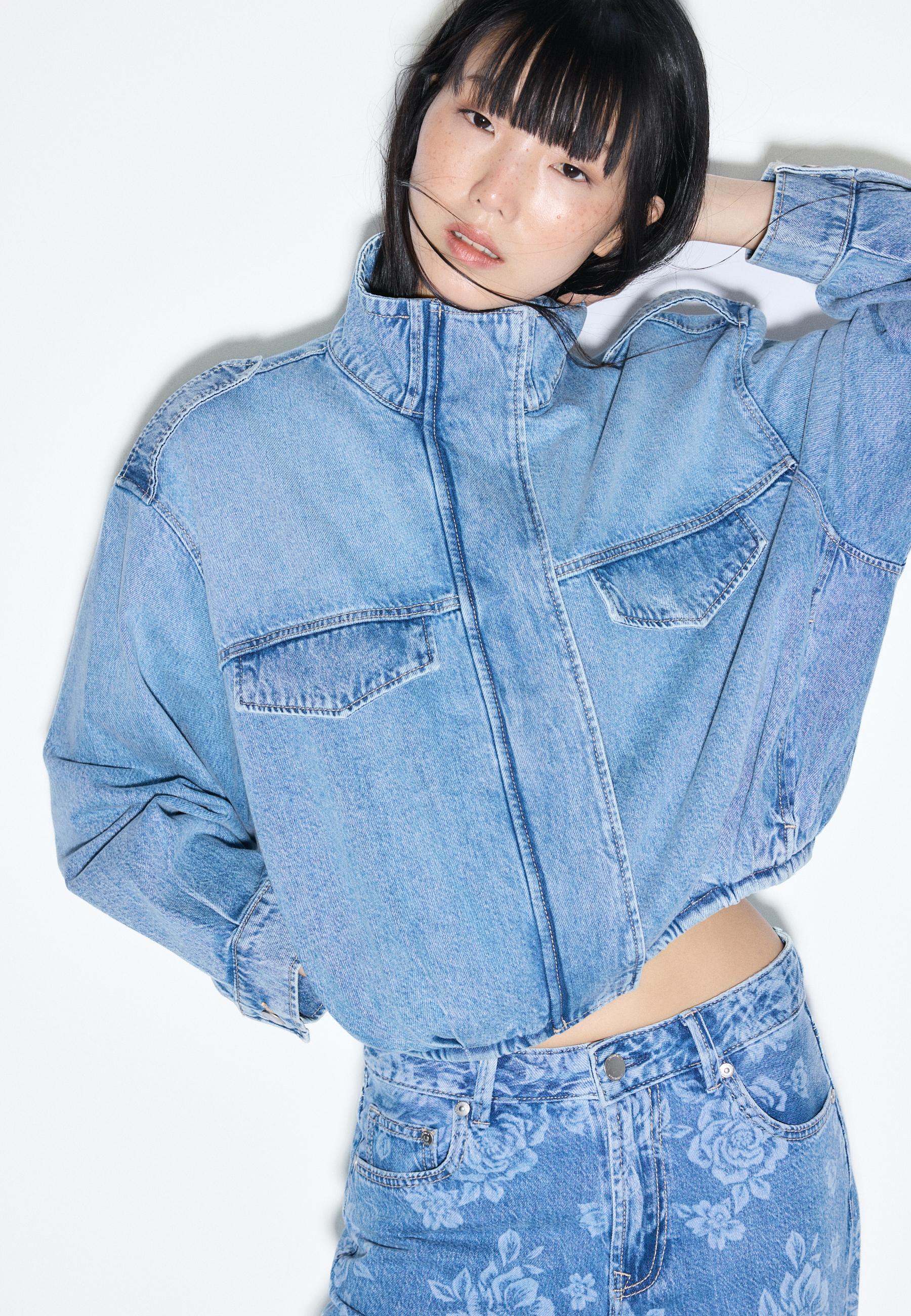Stradivarius Balon kesim denim ceket