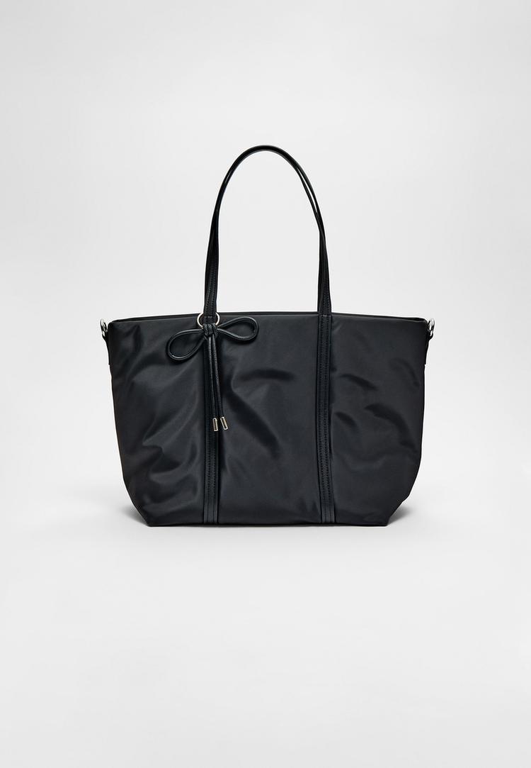 bolso shopper tejido lazo