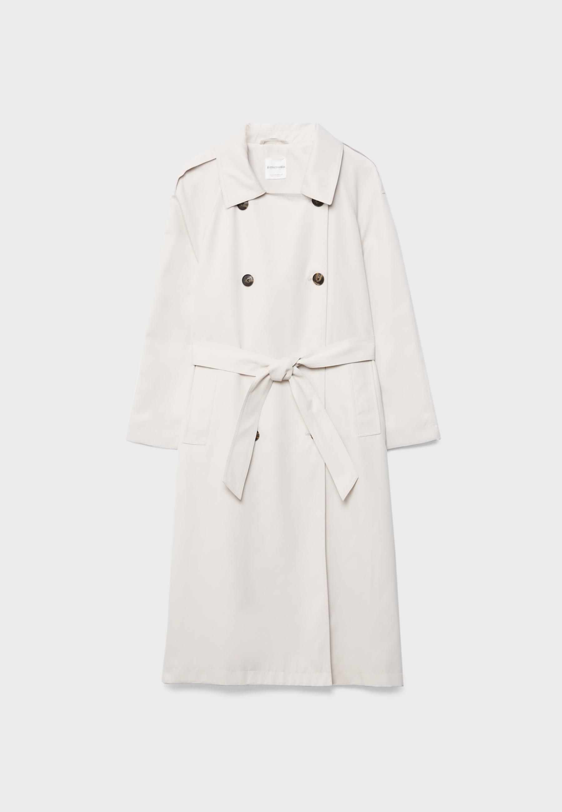Long flowing trench coat — Stone