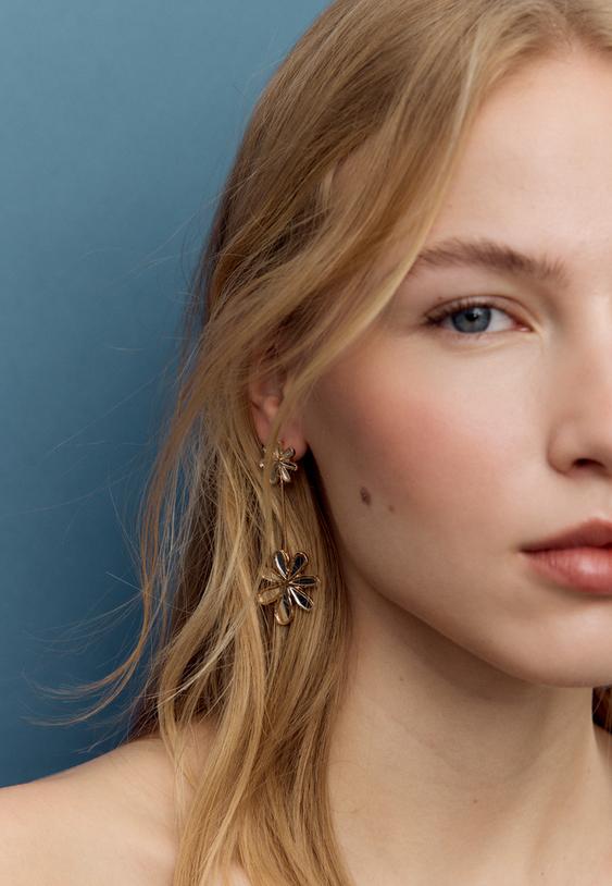 pendiente largo flor