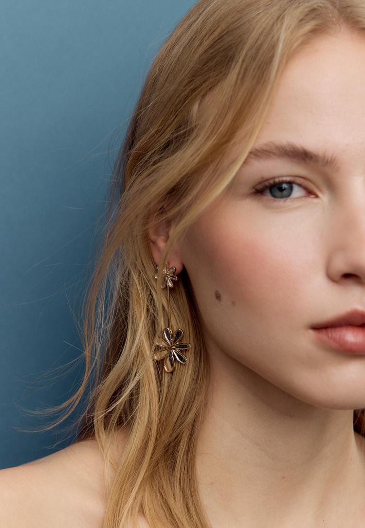 pendiente largo flor