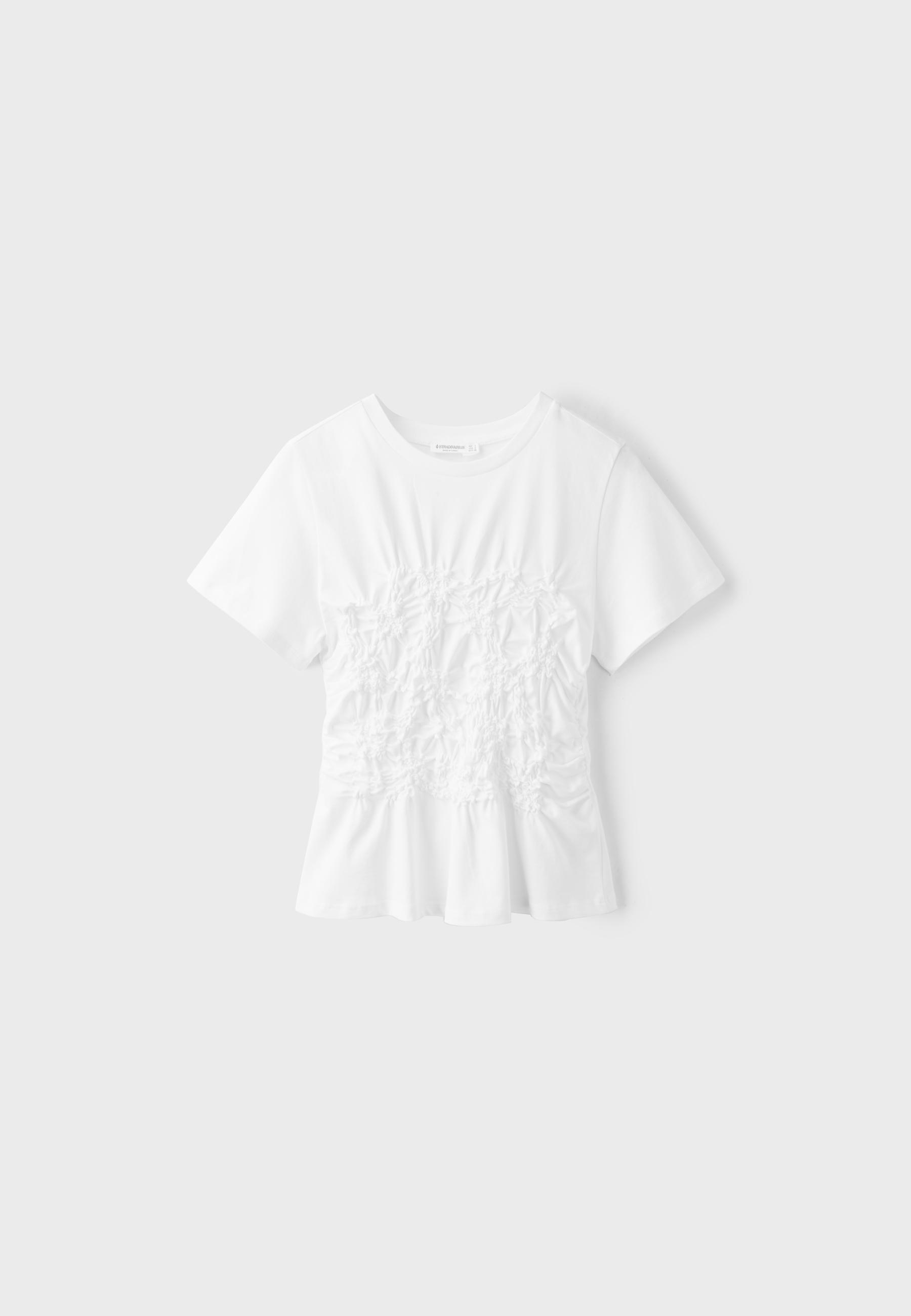 Gathered T-shirt — Ecru