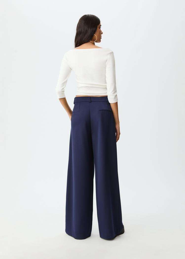 wide leg smart trousers with darts