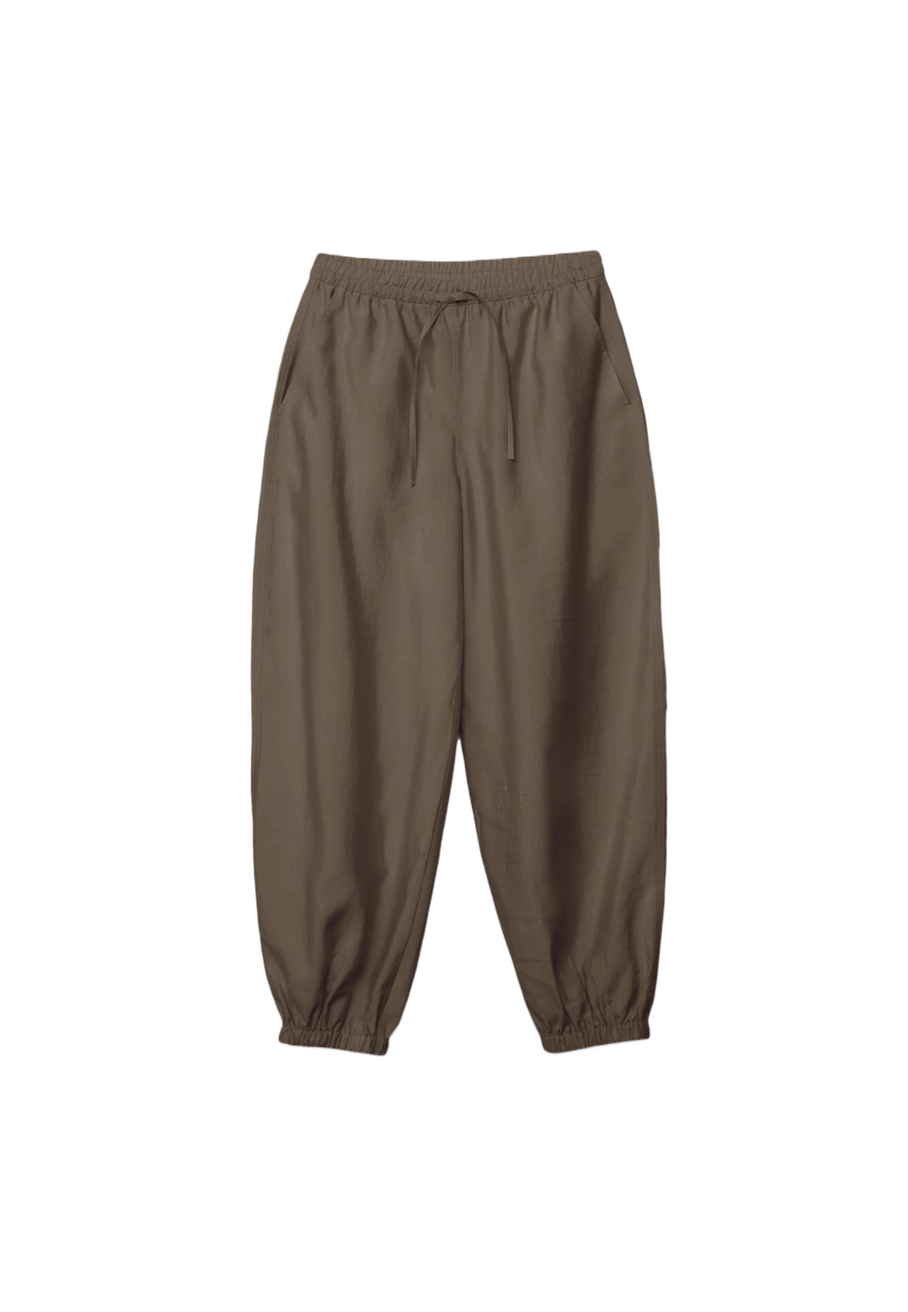 Lyocell sarouel trousers — Brown