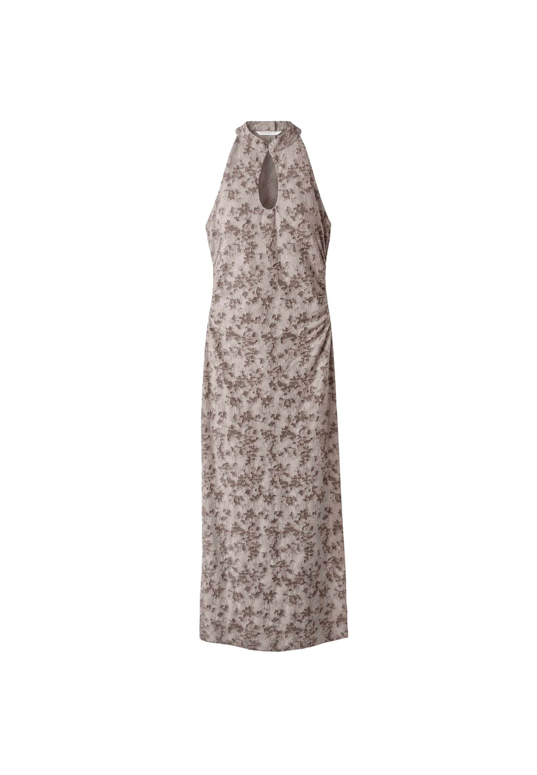Jacquard midi dress — Brown