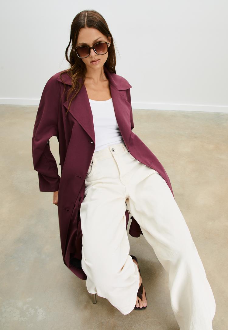 trench fluido largo oversize