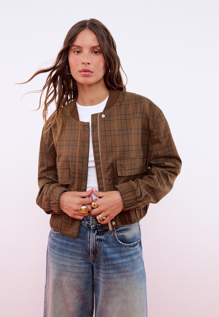 cazadora bomber cuadros