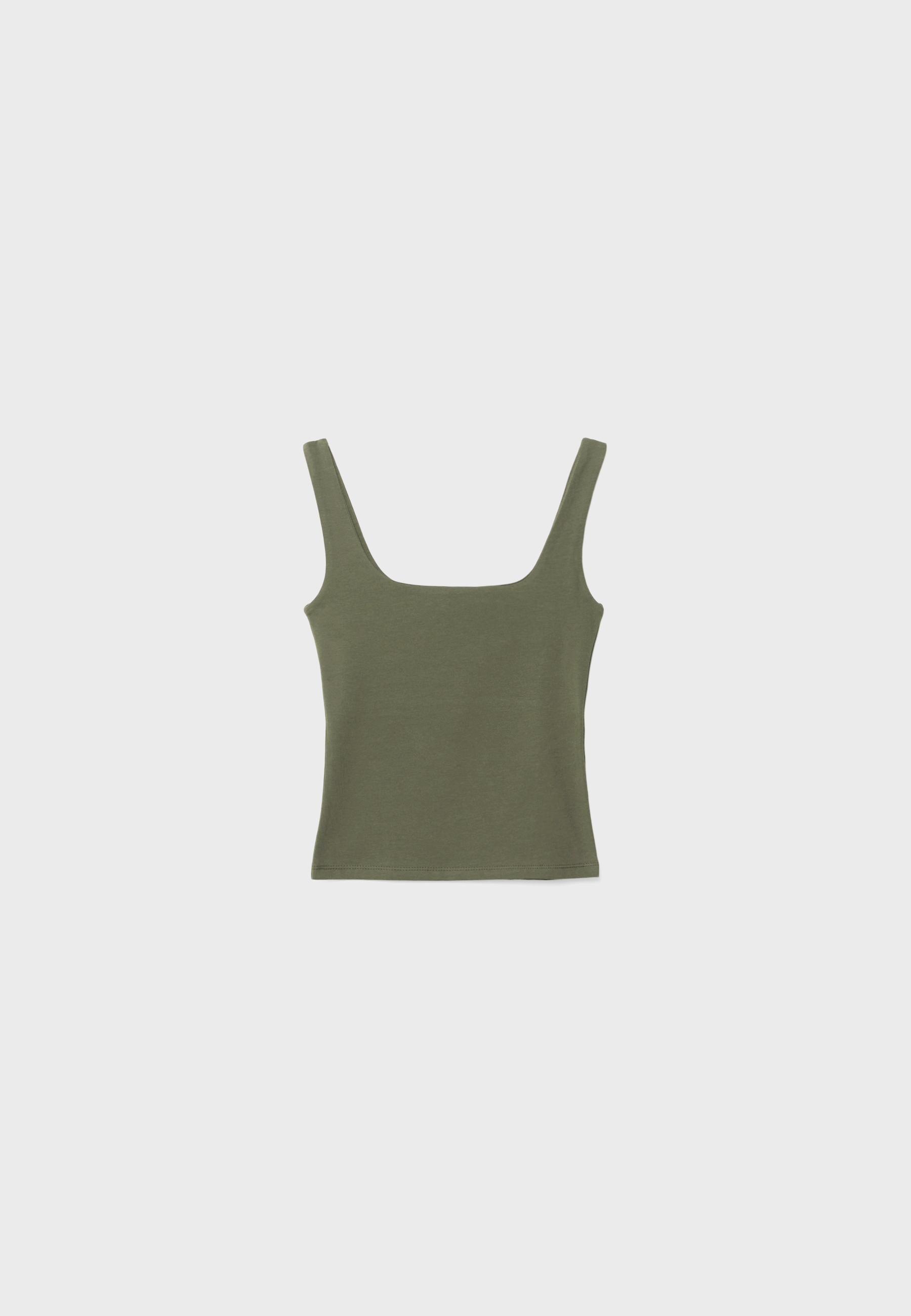 Wide strap top — Khaki