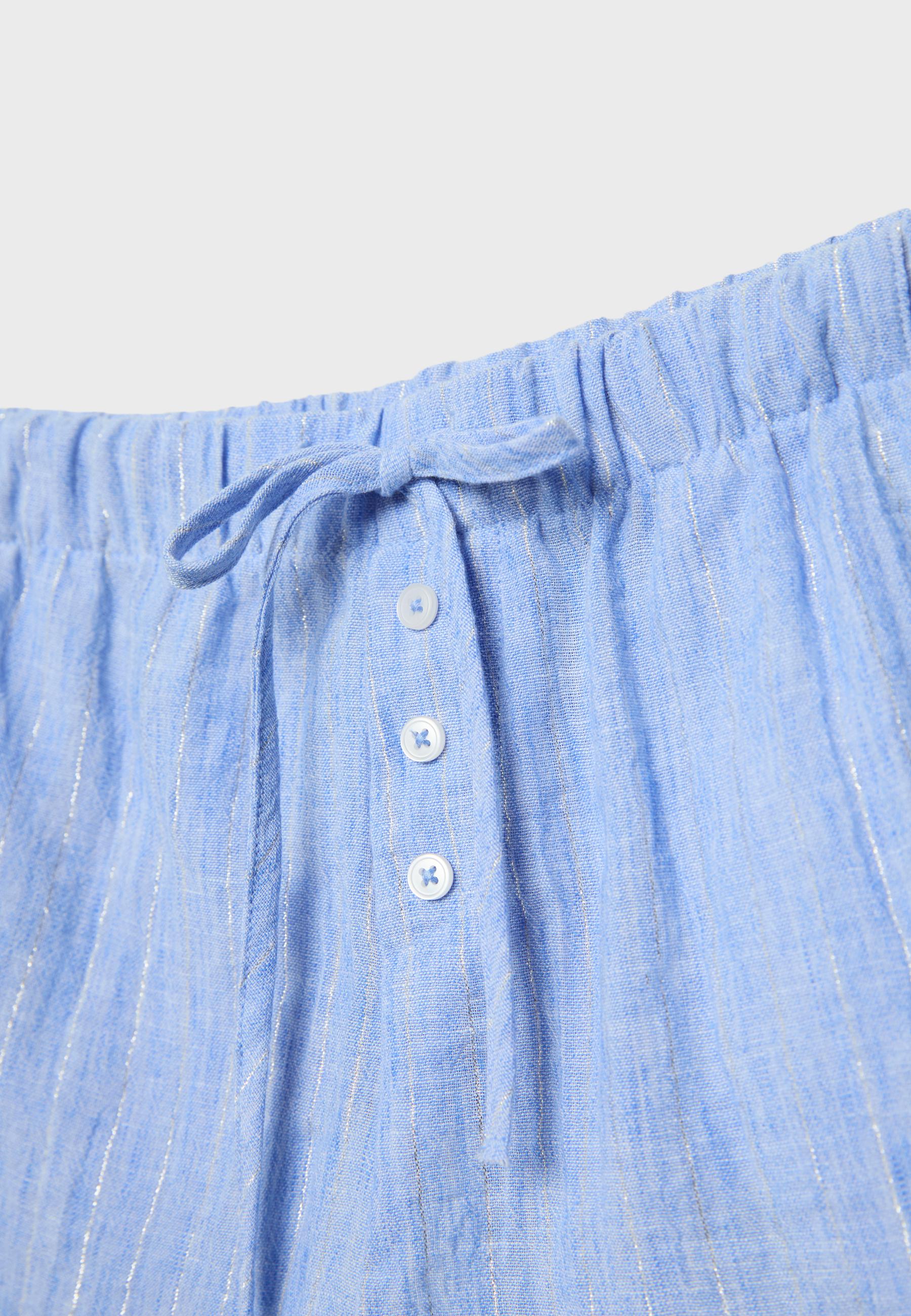Rustic shorts with metallic thread — Sky blue