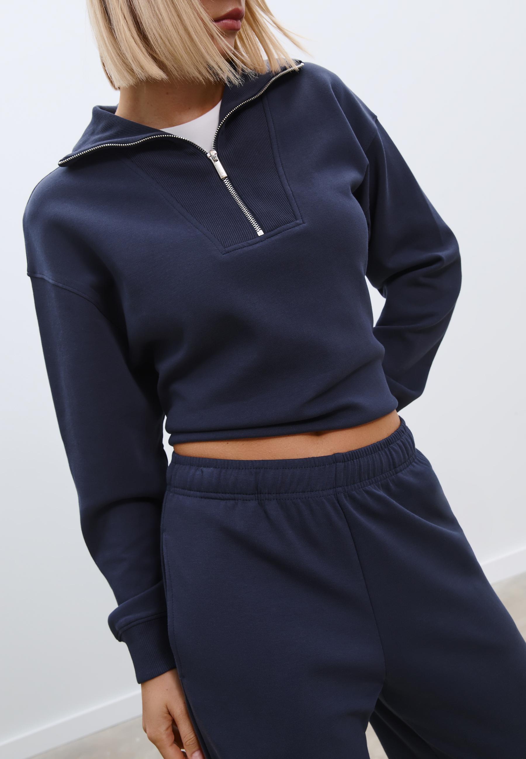 Wide-leg jogger trousers — Dark blue
