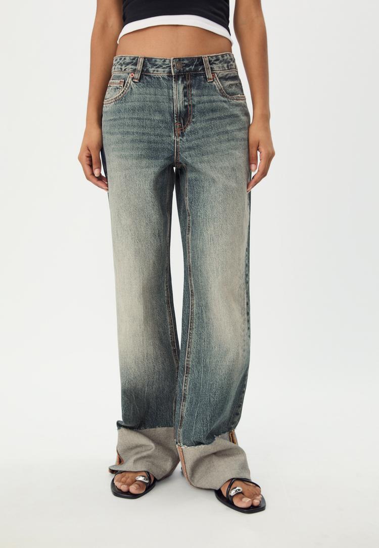 d65 straight turn up jeans