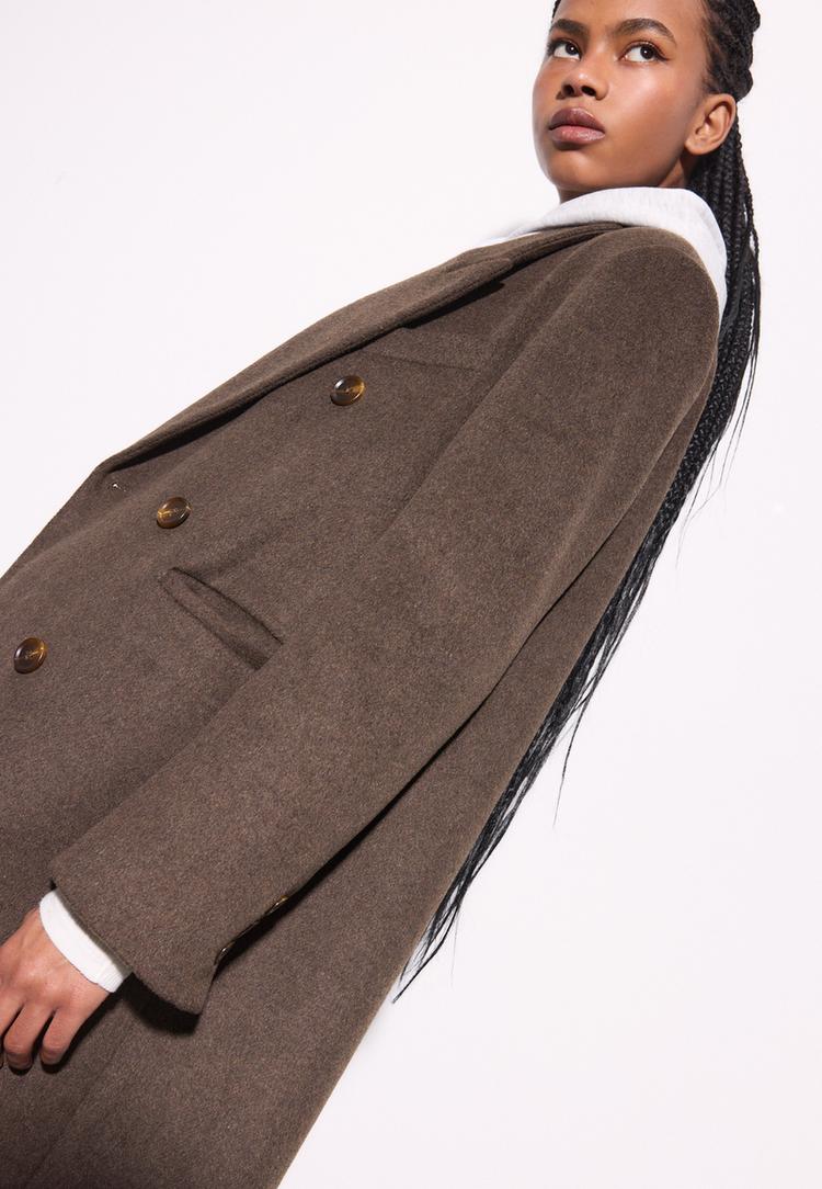 manteau long oversize croise