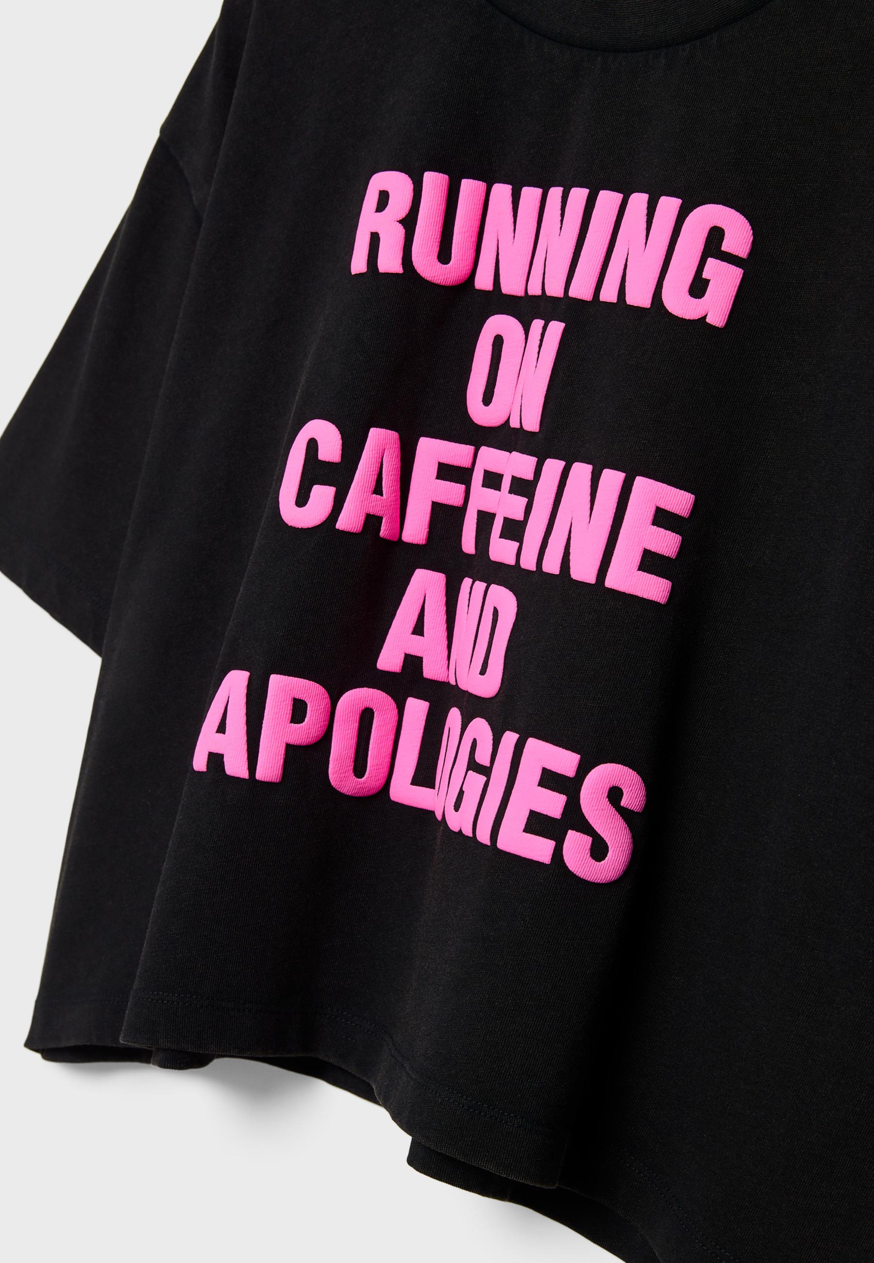 Caffeine cropped T-shirt — Black