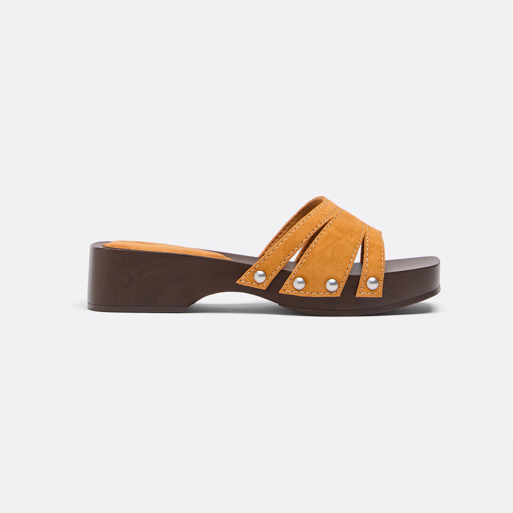 Leather flat clogs — COMBINED