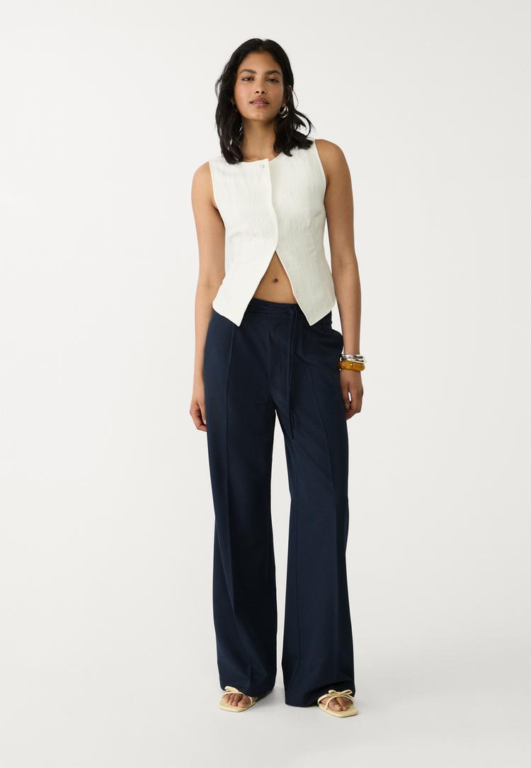 pantalon super wide leg cinturones