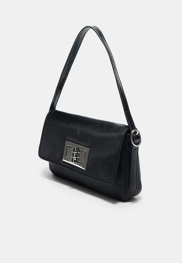 Shoulder bag with metal closure — Black 3
