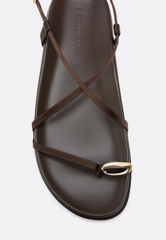 Stradivarius Flat Strap Sandal Brown 7