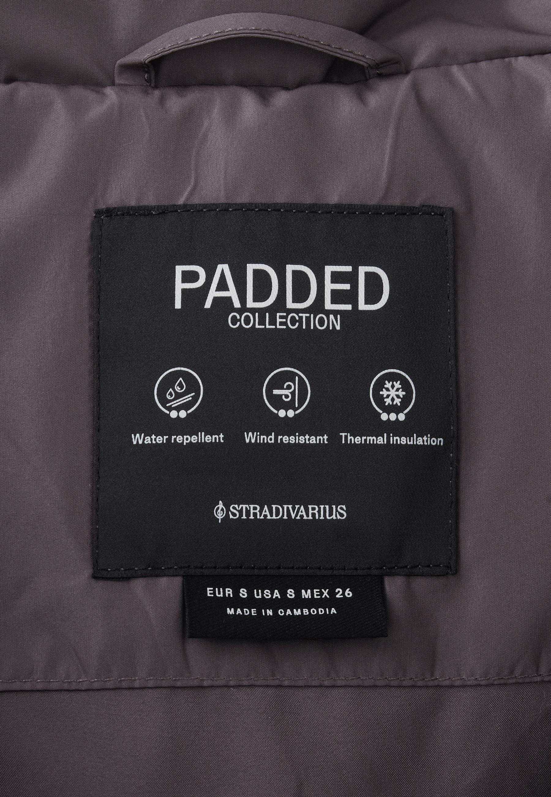 Basic hooded puffer jacket — Dark grey