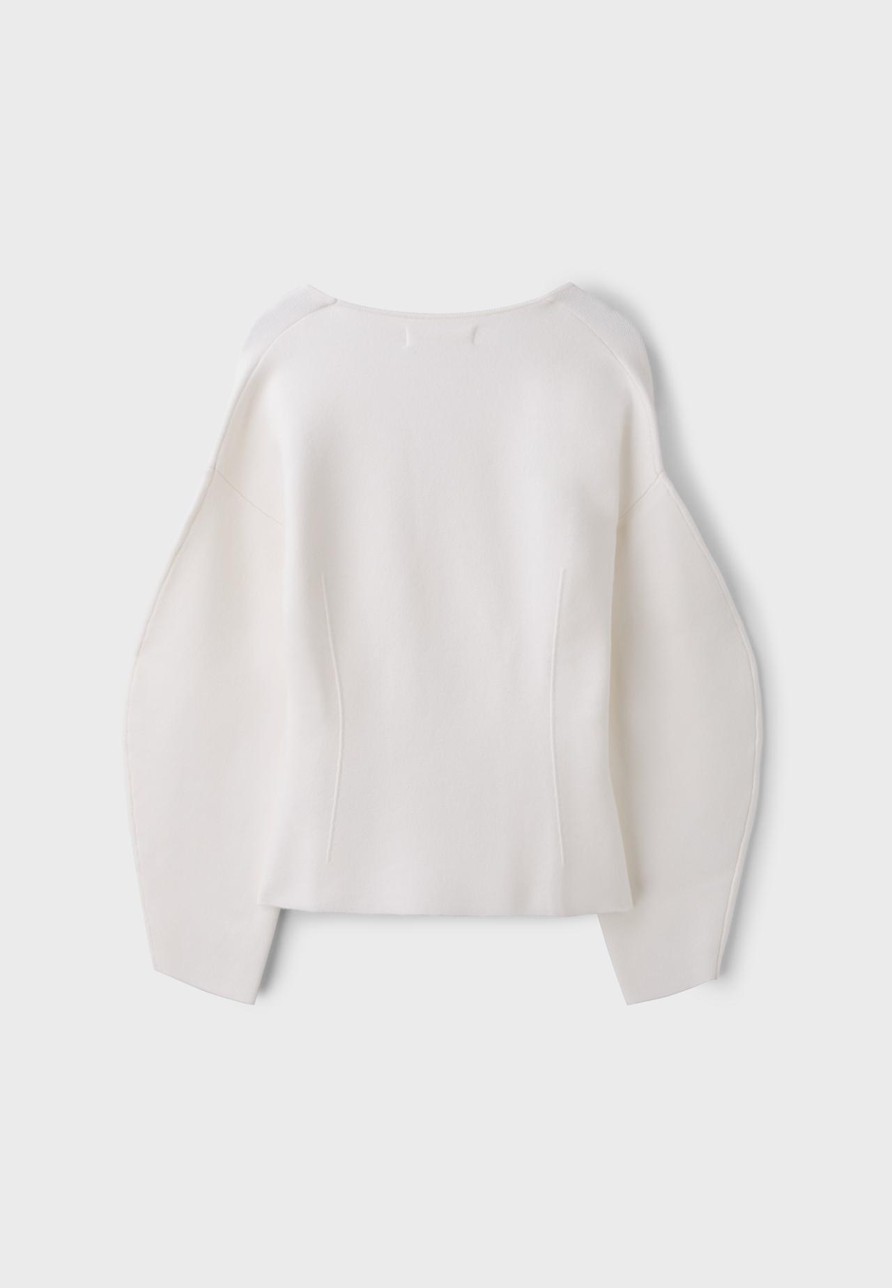 Contrast button knit cardigan — Ecru