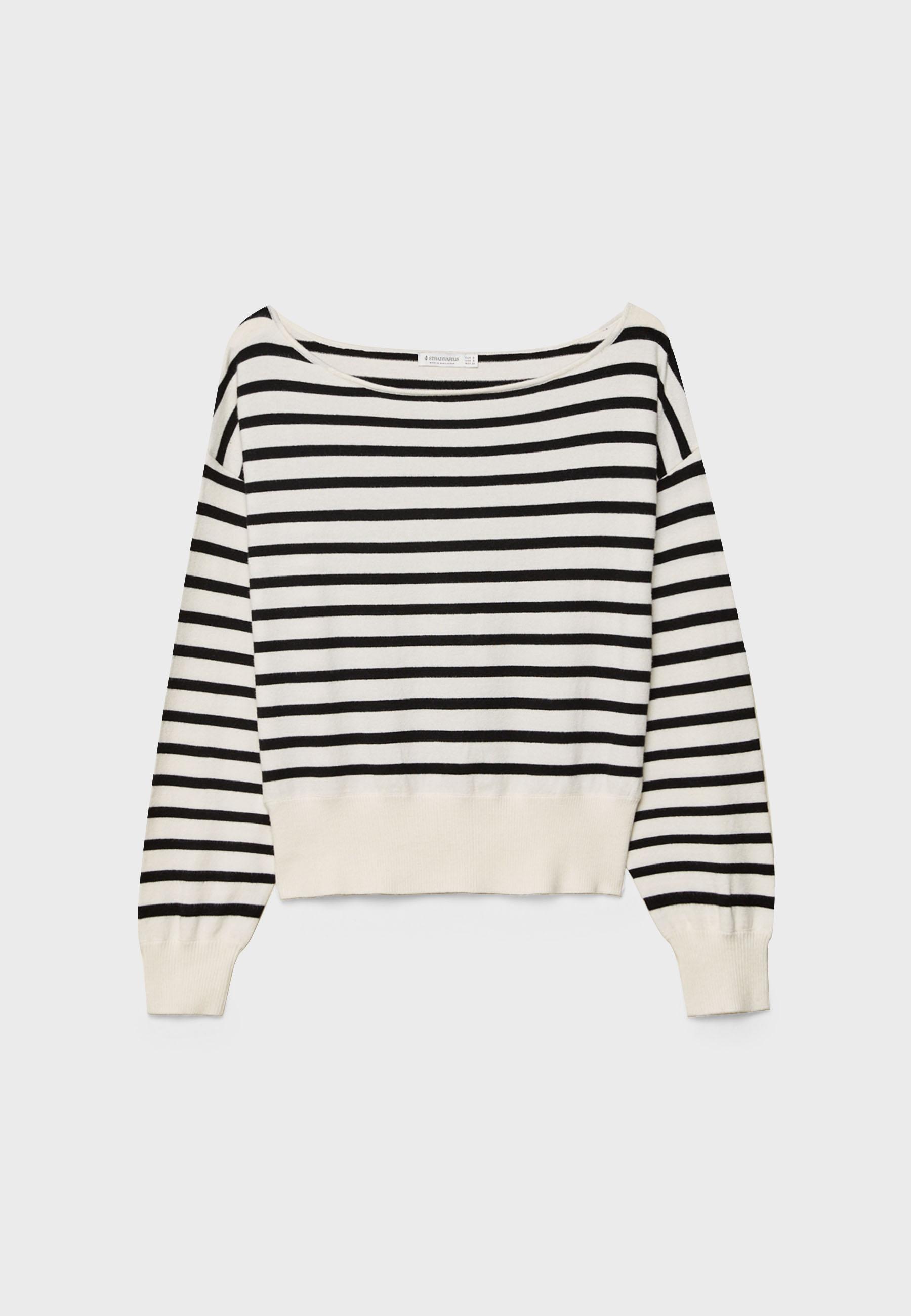 Asymmetric knit sweater — Ecru