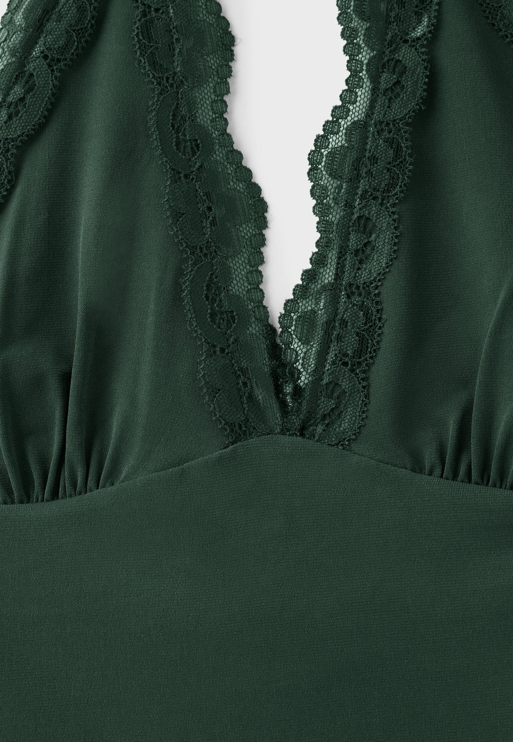 Lace halter top — Bottle green