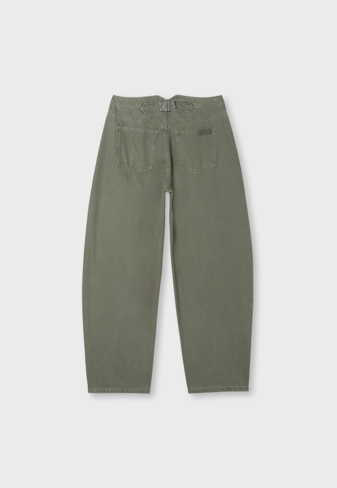Barrel fit jeans with adjuster — Khaki