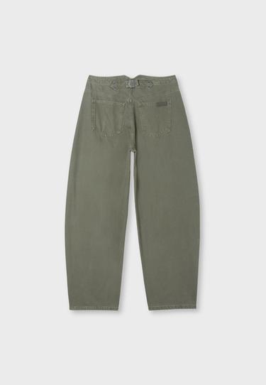 Barrel fit jeans with adjuster — Khaki 8