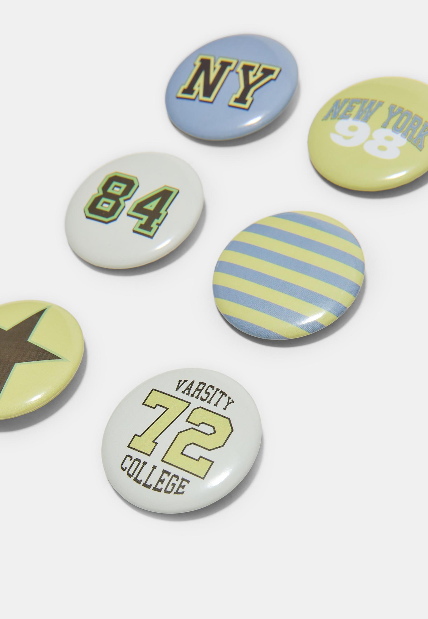 Set of 6 pins — Pastel yellow