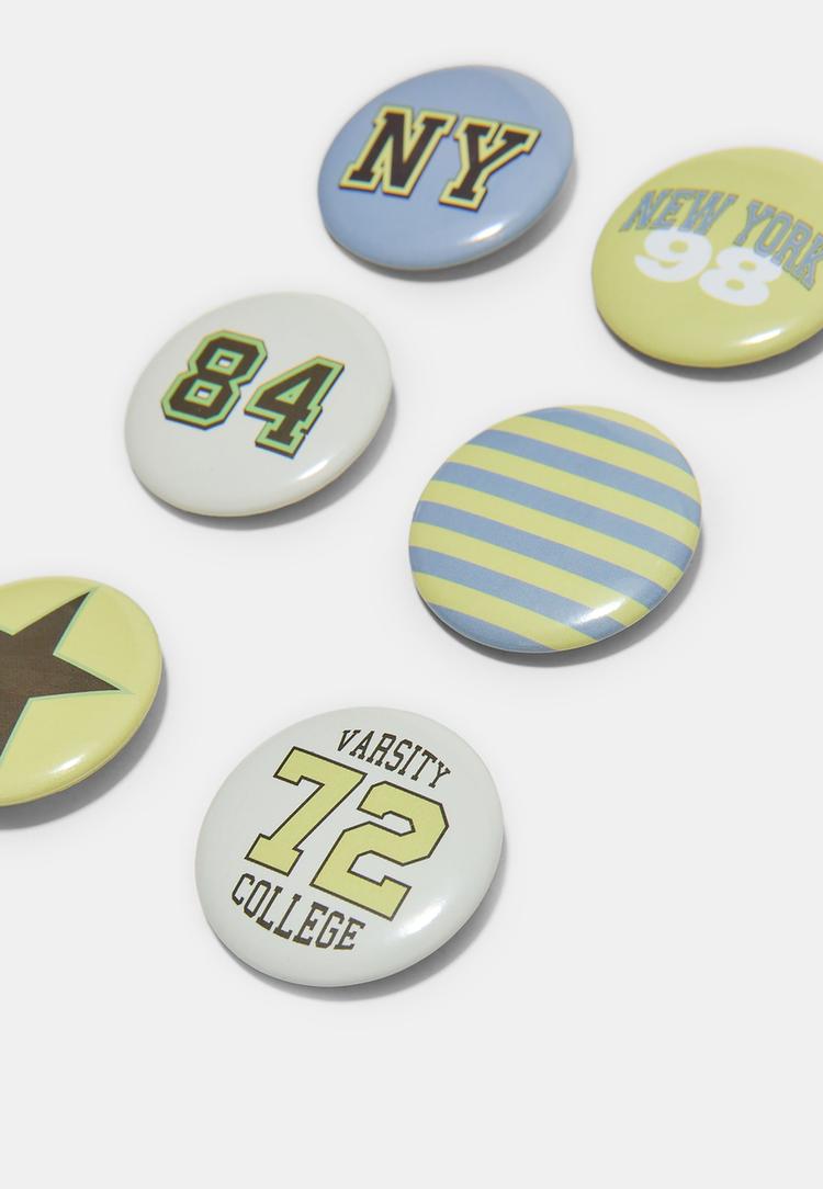 Stradivarius Σετ 6 Τσιμπιδάκια Κίτρινο Παστέλ Os φωτογραφία