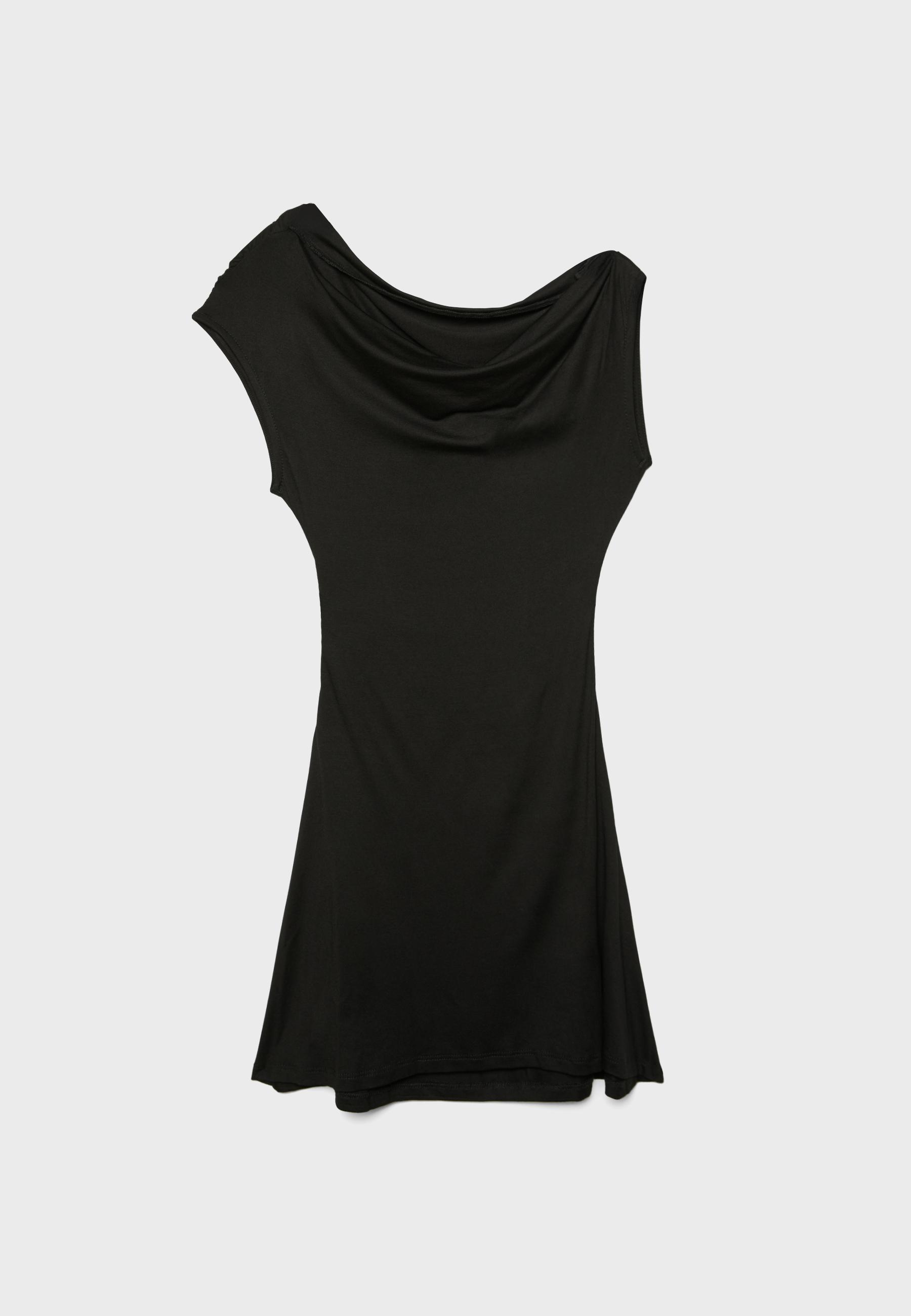 Asymmetric short dress — Black